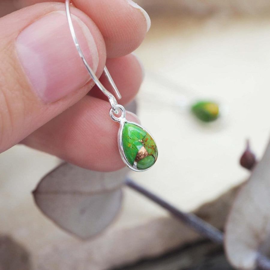 Green Turquoise Earrings - boho jewellery by australian jewellery brands online indie and harper