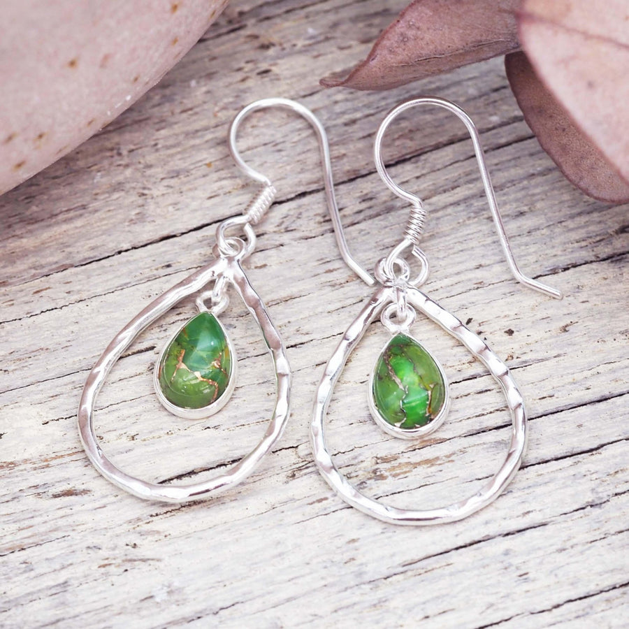 Green Turquoise Earrings - womens green turquoise jewellery by Australian jewellery brands online indie and harper