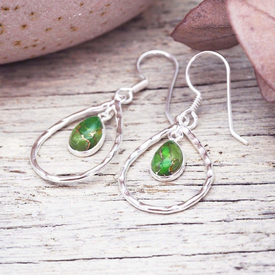 Green Turquoise Earrings - womens green turquoise jewellery by Australian jewellery brands indie and harper