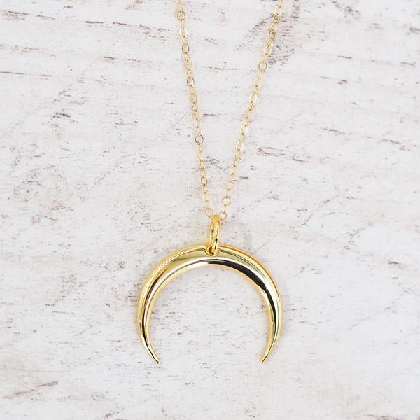 Half moon Gold Necklace - womens gold jewellery australia by australian jewellery brands indie and Harper