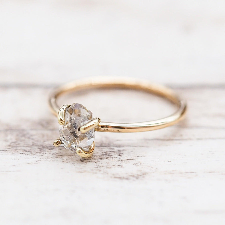 Herkimer Quartz Diamond solid 9k gold Ring - alternative engagement rings by gold jewellery brand indie and harper