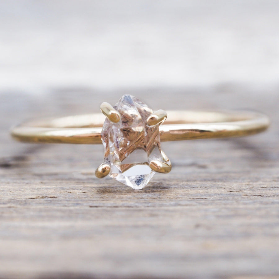 Herkimer Quartz Diamond solid 9k gold Ring - alternative engagement rings by gold jewellery brand indie and harper