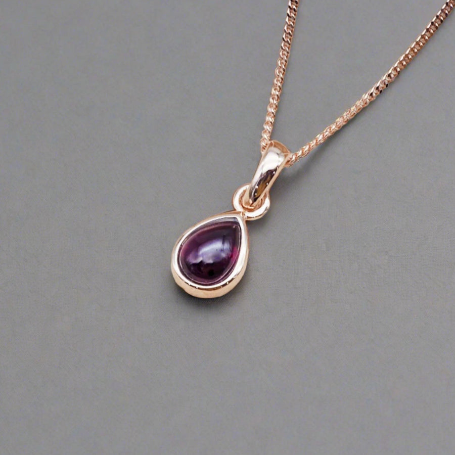 January Birthstone rose Gold Garnet necklace - garnet jewellery by womens jewellery brand indie and Harper 