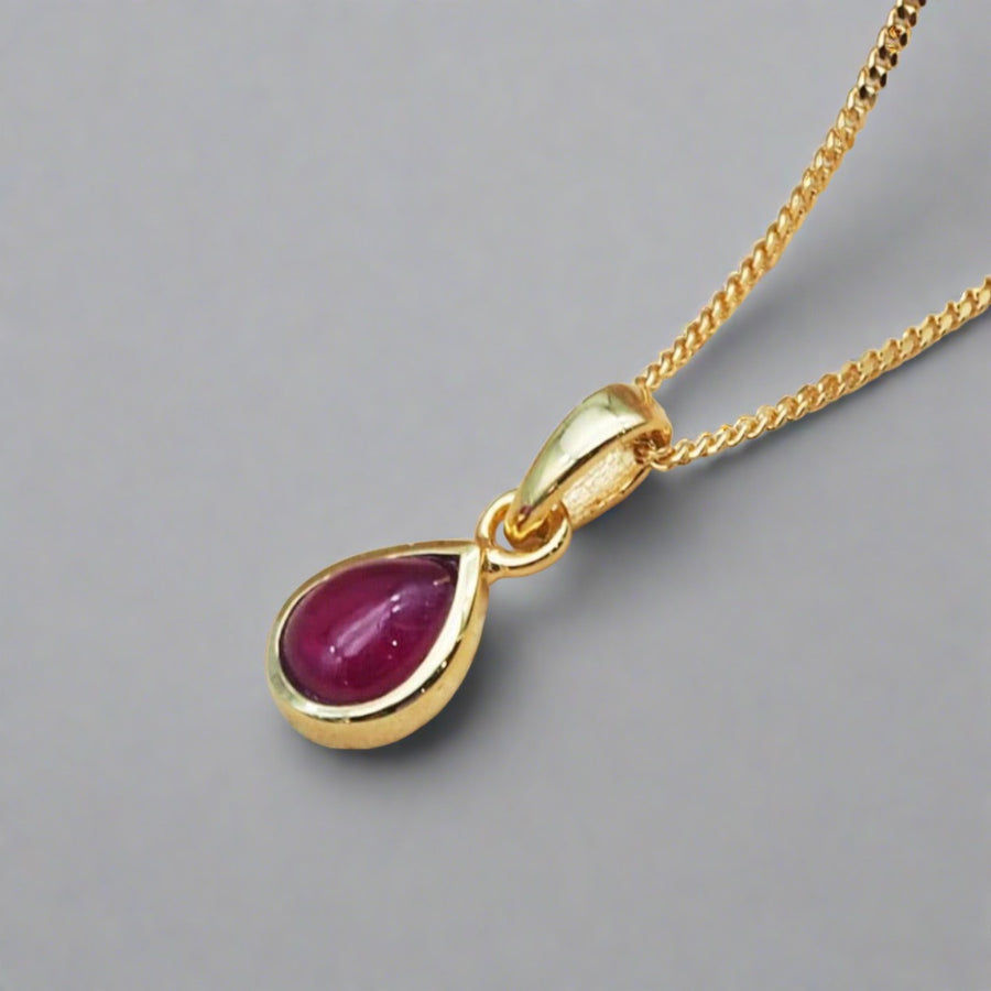 January Birthstone Gold Garnet necklace - garnet jewellery by womens jewellery brand indie and Harper 