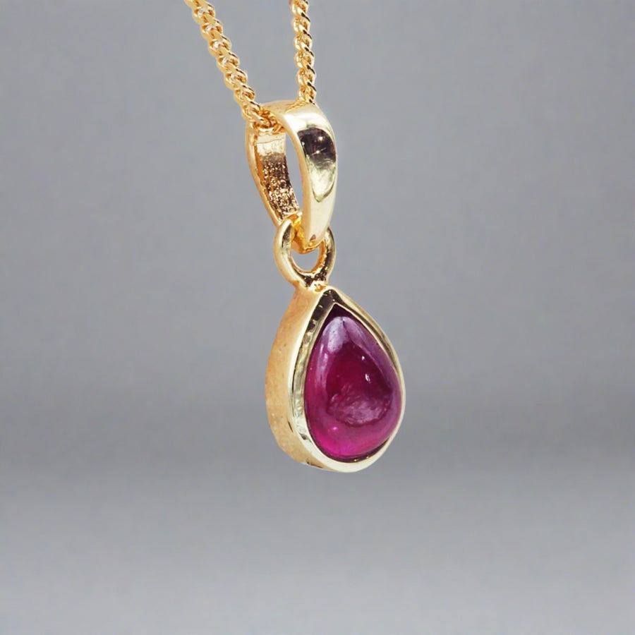 January Birthstone Gold Garnet necklace - garnet jewellery by womens jewellery brand indie and Harper 