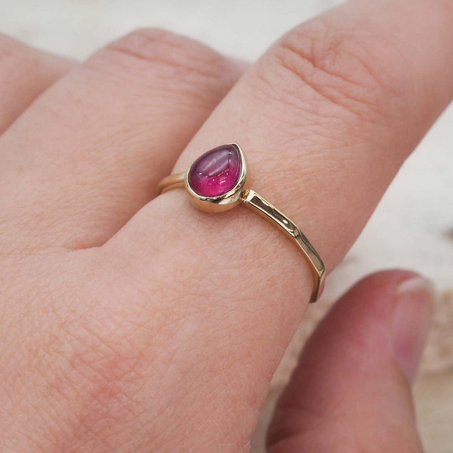 January birthstone gold garnet ring - january birthstone jewellery by Australian jewellery brands indie and harper