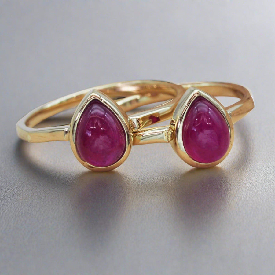 January Birthstone gold Garnet rings - january birthstone jewellery by Australian jewellery brands indie and harper