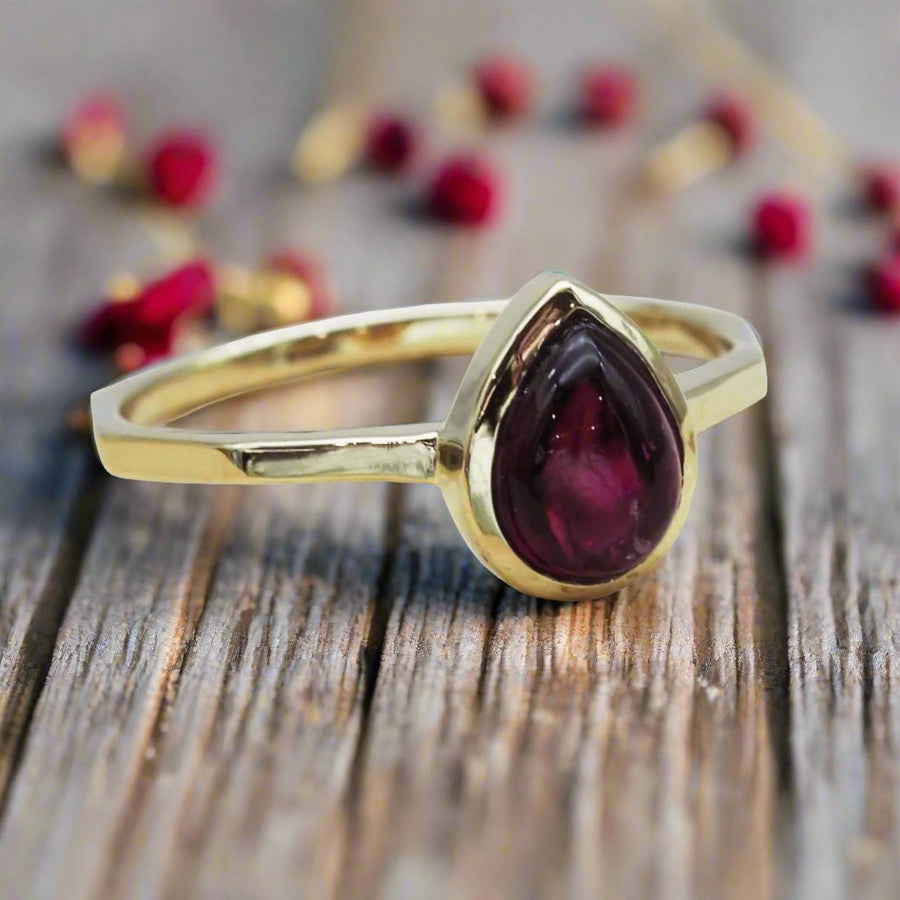 July Birthstone gold Ruby ring - july birthstone ruby jewellery by australian jewellery brands indie and harper