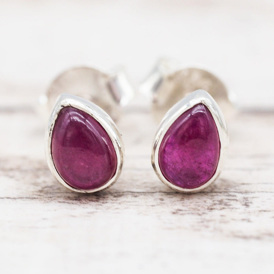 July Birthstone Sterling silver ruby earrings - womens jewellery by australian jewellery brand indie and Harper