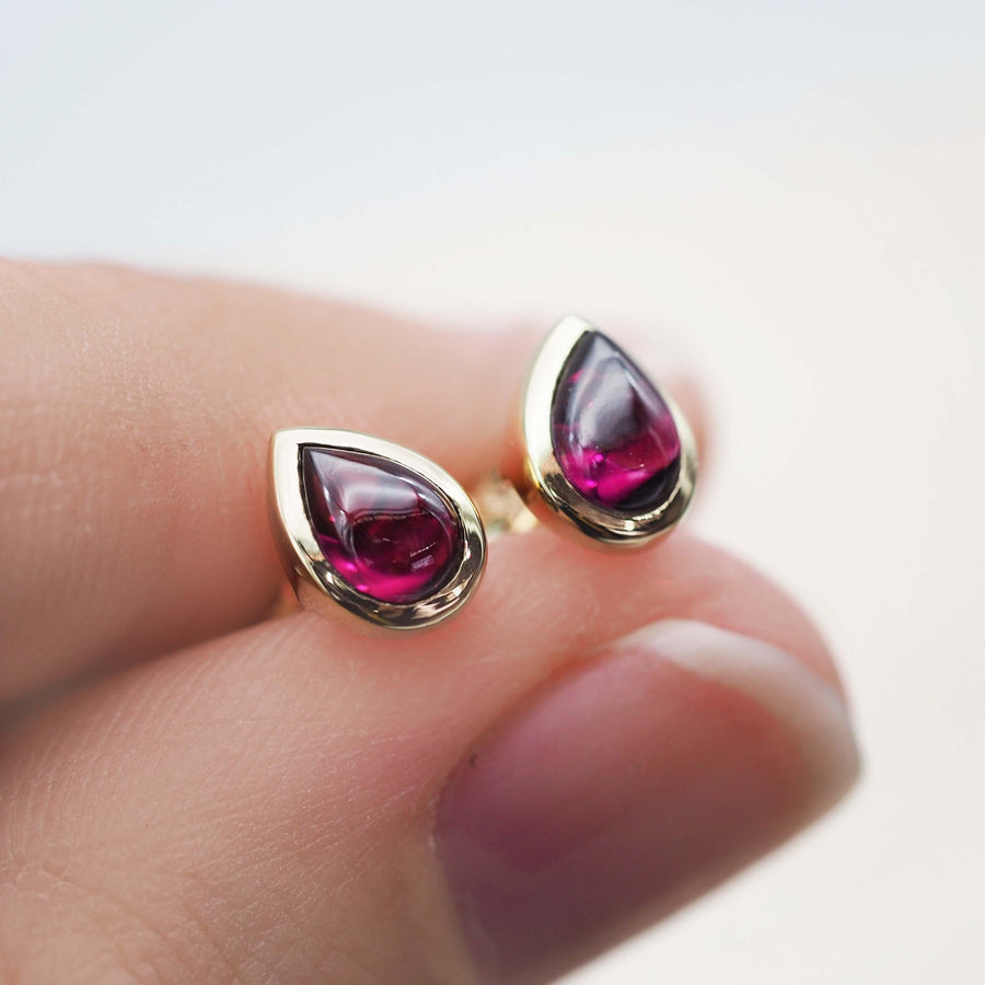 July Birthstone ruby earrings - Gold Earrings by australian jewellery brand indie and Harper