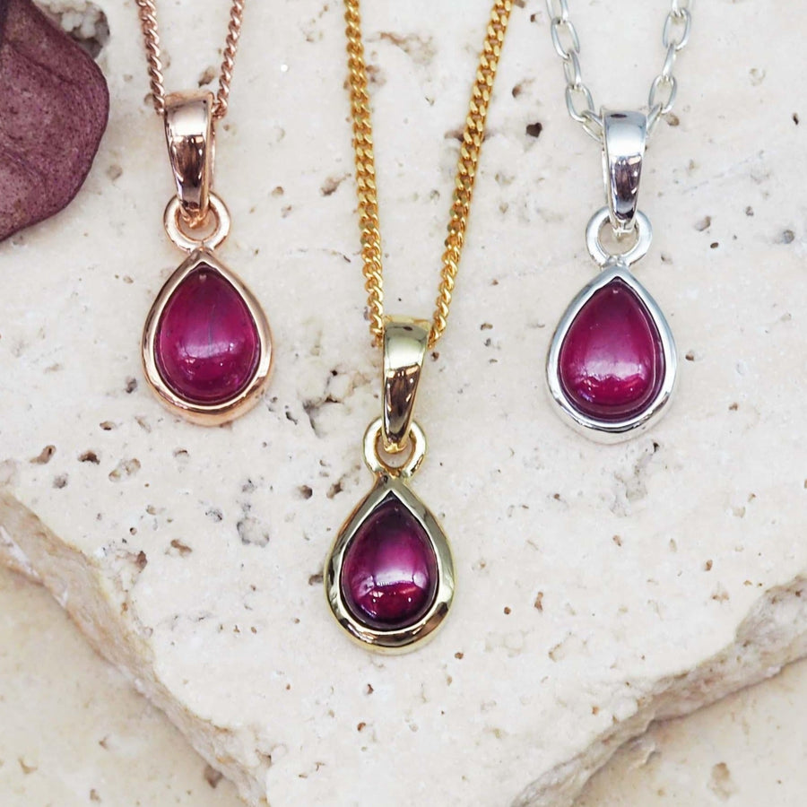 July Birthstone ruby necklaces - womens jewellery by Australian jewellery brand indie and harper 