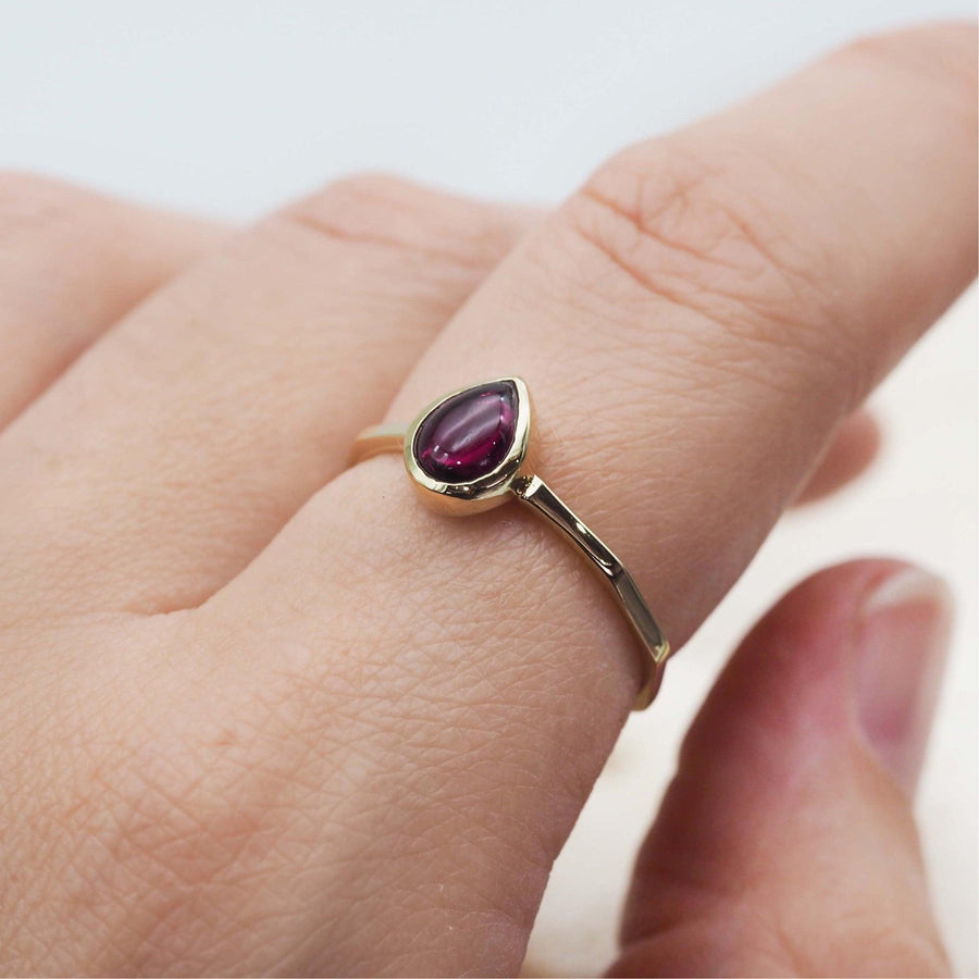 finger wear July birthstone ruby ring - Gold Rings by australian jewellery brand indie and harper