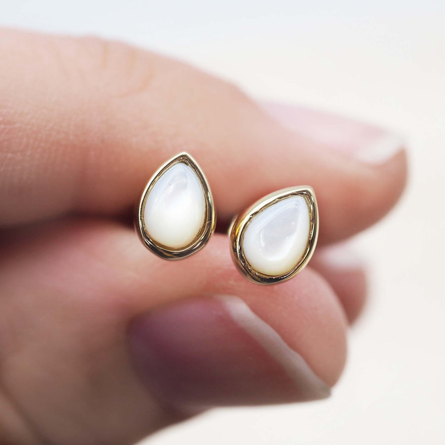 June Birthstone pearl Earrings - Gold Earrings by australian jewellery brand indie and harper