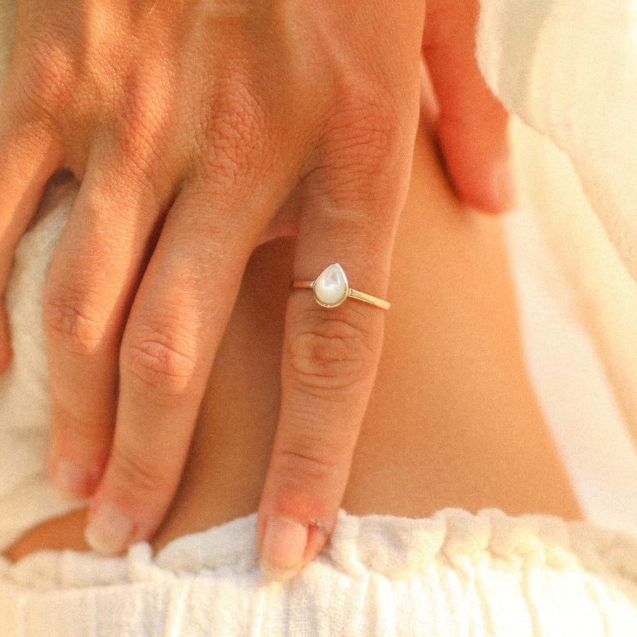 June Birthstone pearl Ring - Gold Rings by Australian jewellery brand indie and Harper 