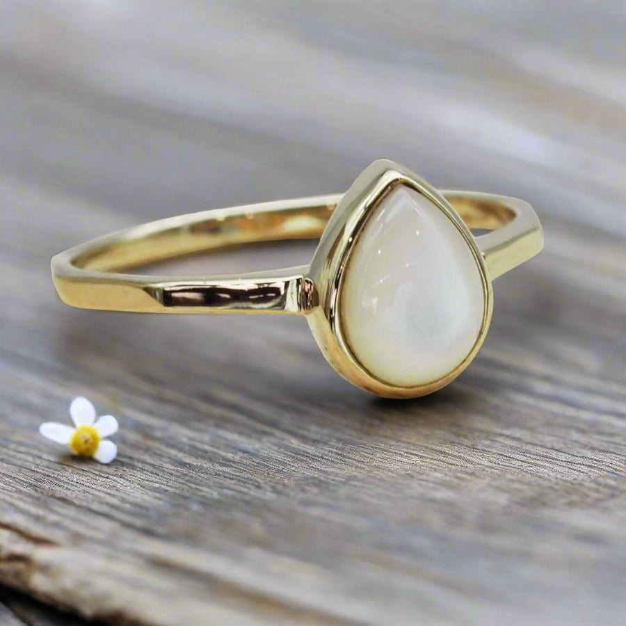 June Birthstone pearl ring - Gold Rings by Australian jewellery brand indie and Harper 