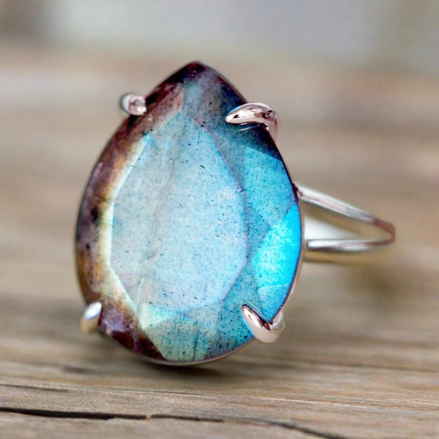 sterling silver labradorite ring - gemstone jewellery by Australian jewellery brands indie and harper