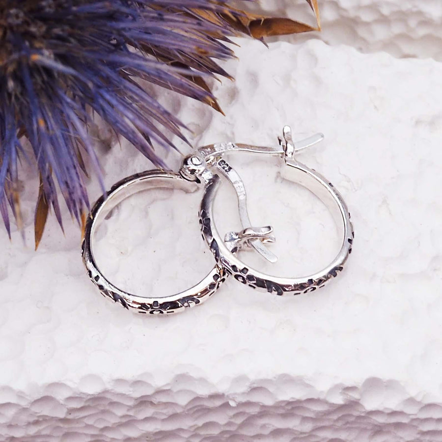 Dainty Luna sterling silver hoop earrings - womens jewellery by australian jewellery brands indie and Harper 