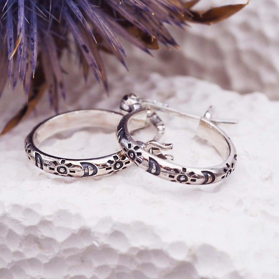 Dainty Luna sterling silver hoop earrings - womens jewellery by Australian jewellery brands indie and Harper 