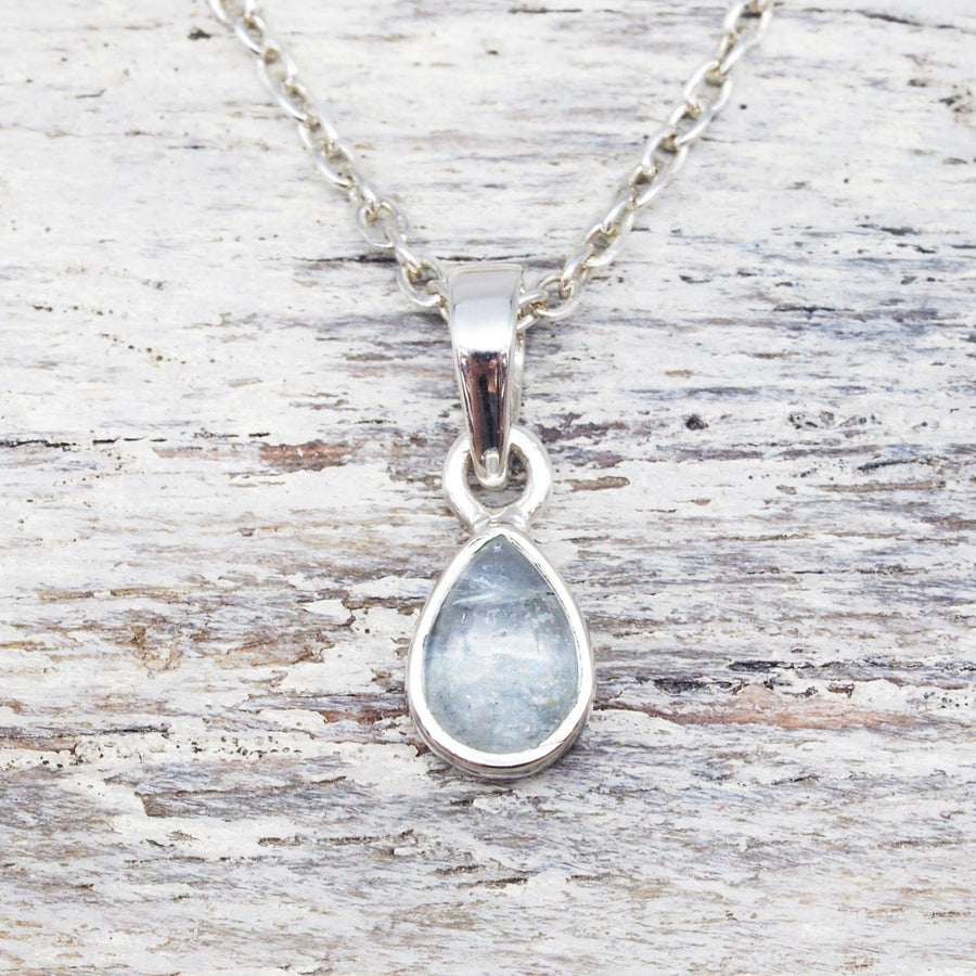 March birthstone sterling silver aquamarine necklace - aquamarine jewellery by australian jewellery brands online indie and Harper 