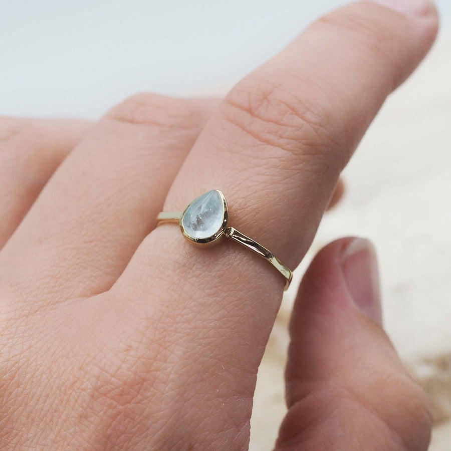 march birthstone gold aquamarine ring - womens jewelry by Australian jewellery brands indie and harper