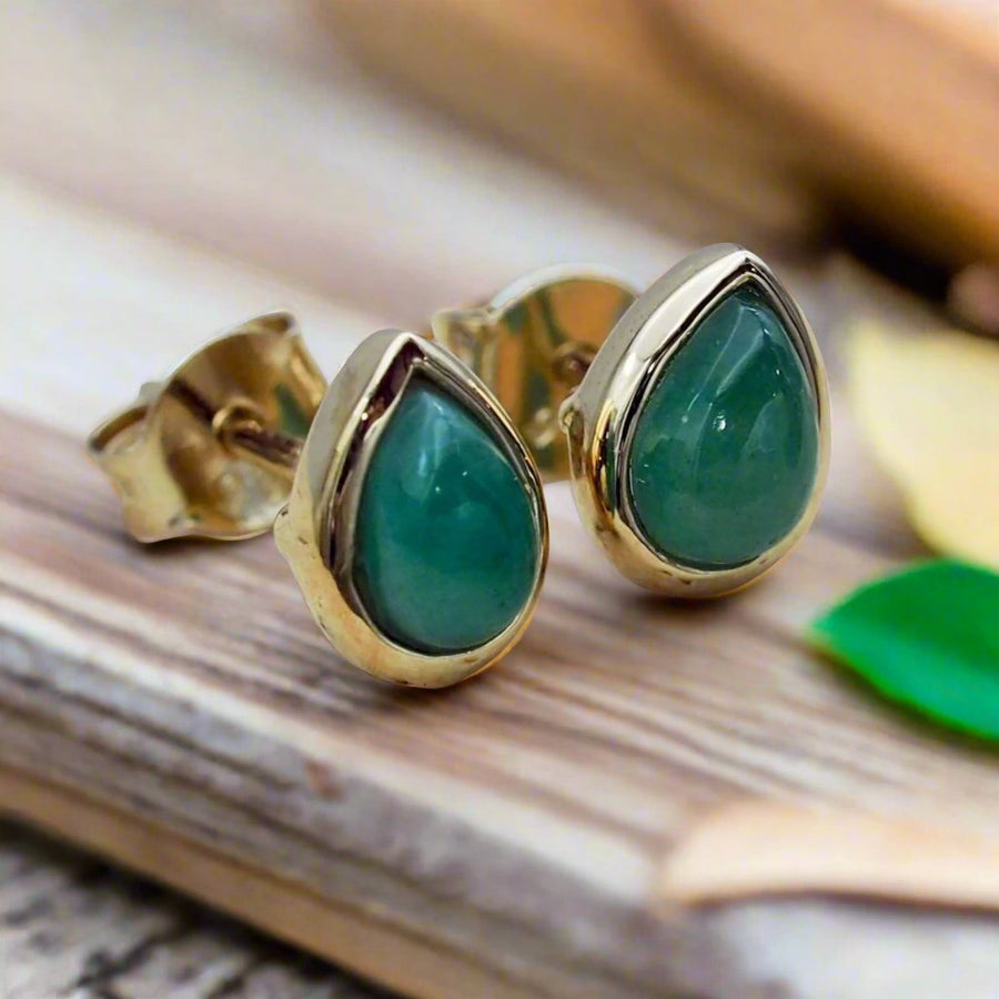 May Birthstone emerald earrings - Gold Earrings by Australian Jewellery Brand indie and Harper 