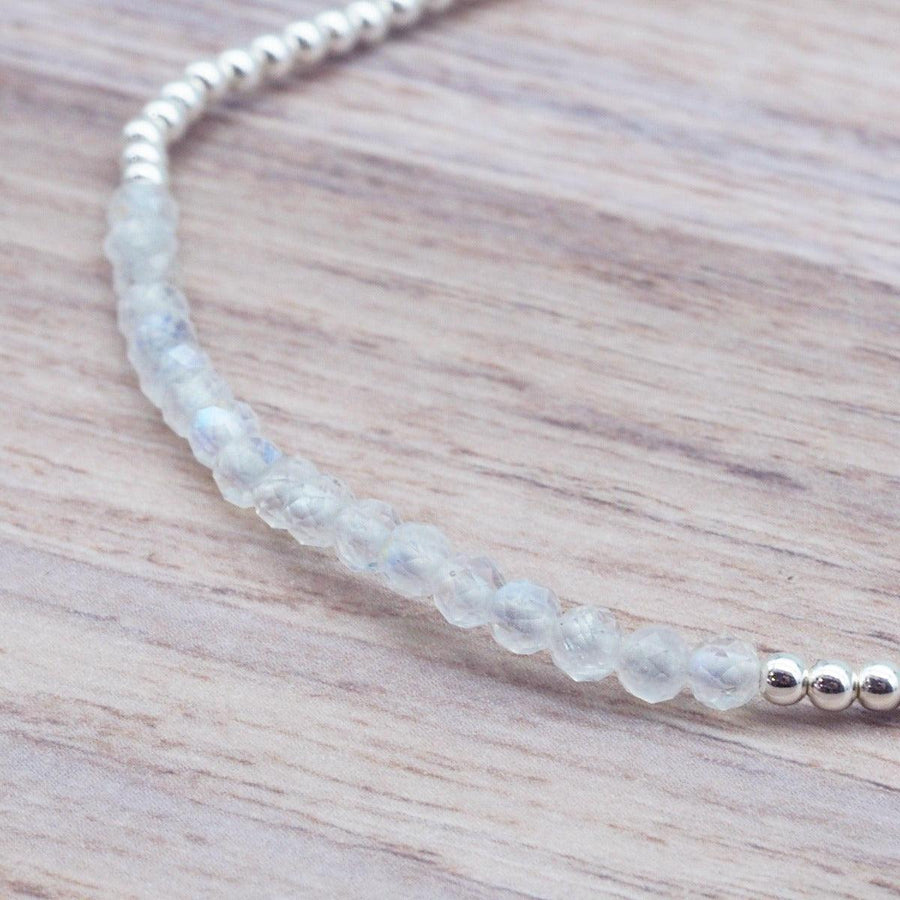 Sterling silver Beaded Moonstone Bracelet - womens moonstone jewellery by online jewellery brand indie and Harper