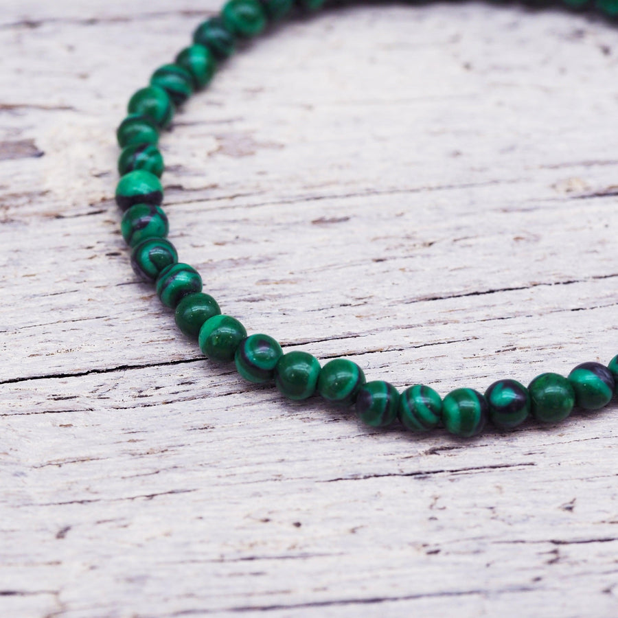 Natural malachite Beaded Bracelet - beaded jewellery by Australian jewellery online indie and harper