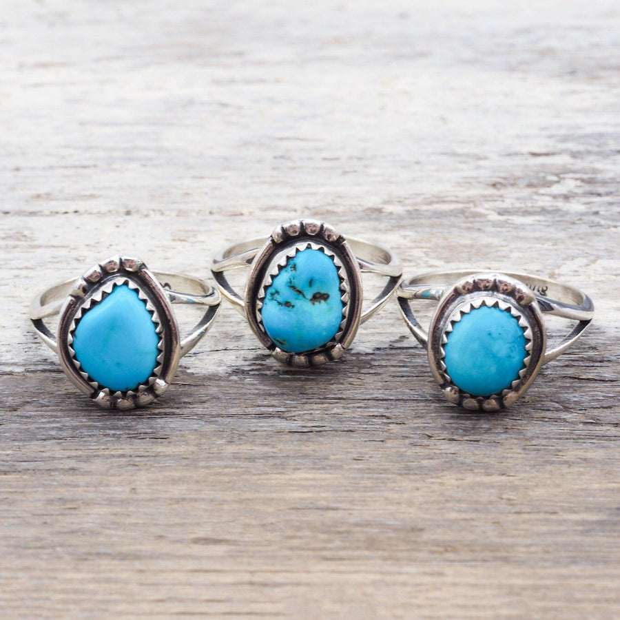 Raw Turquoise Rings - turquoise jewellery and native american jewelry by womens jewelry brand indie and harper