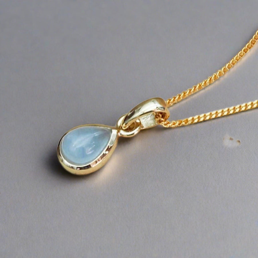 November Birthstone blue topaz necklace - Gold jewellery by australian jewellery brand indie and harper