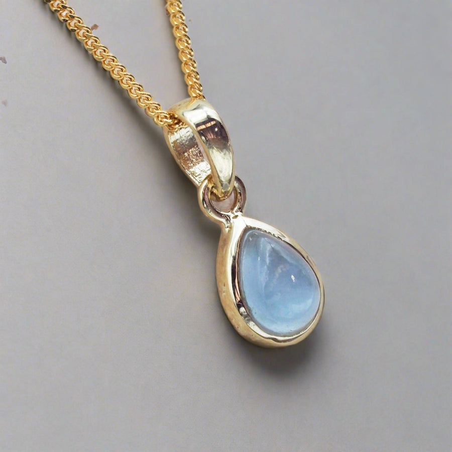 November Birthstone blue topaz necklace - gold jewellery by australian jewellery brand indie and harper