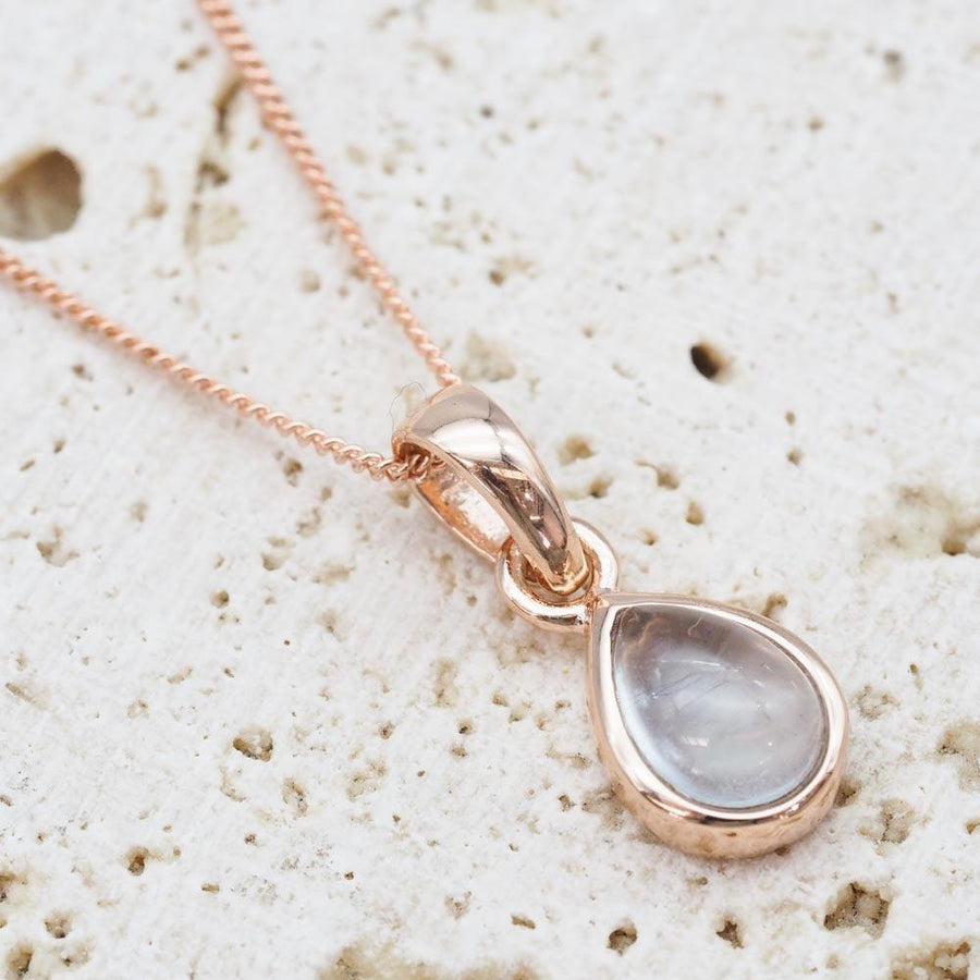 November Birthstone blue topaz necklace - Rose Gold jewellery by australian jewellery brand indie and harper