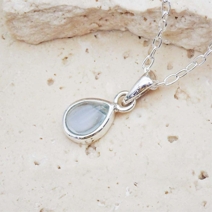 November Birthstone Sterling silver blue topaz necklace - womens jewellery by australian jewellery brand indie and harper