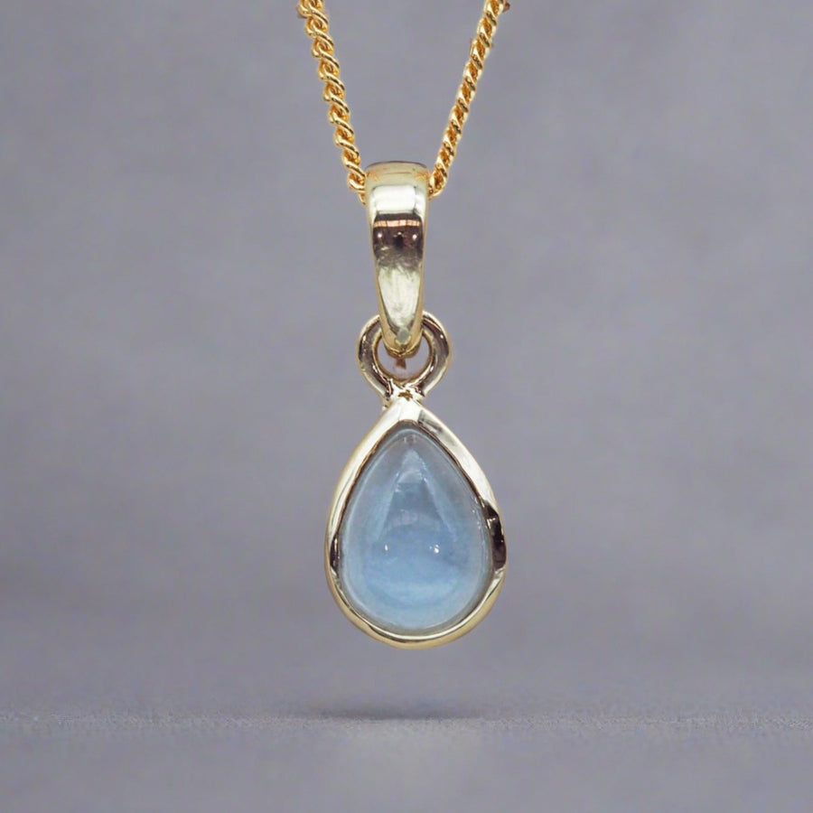 November Birthstone blue topaz necklace - gold jewellery by australian jewellery brand indie and harper