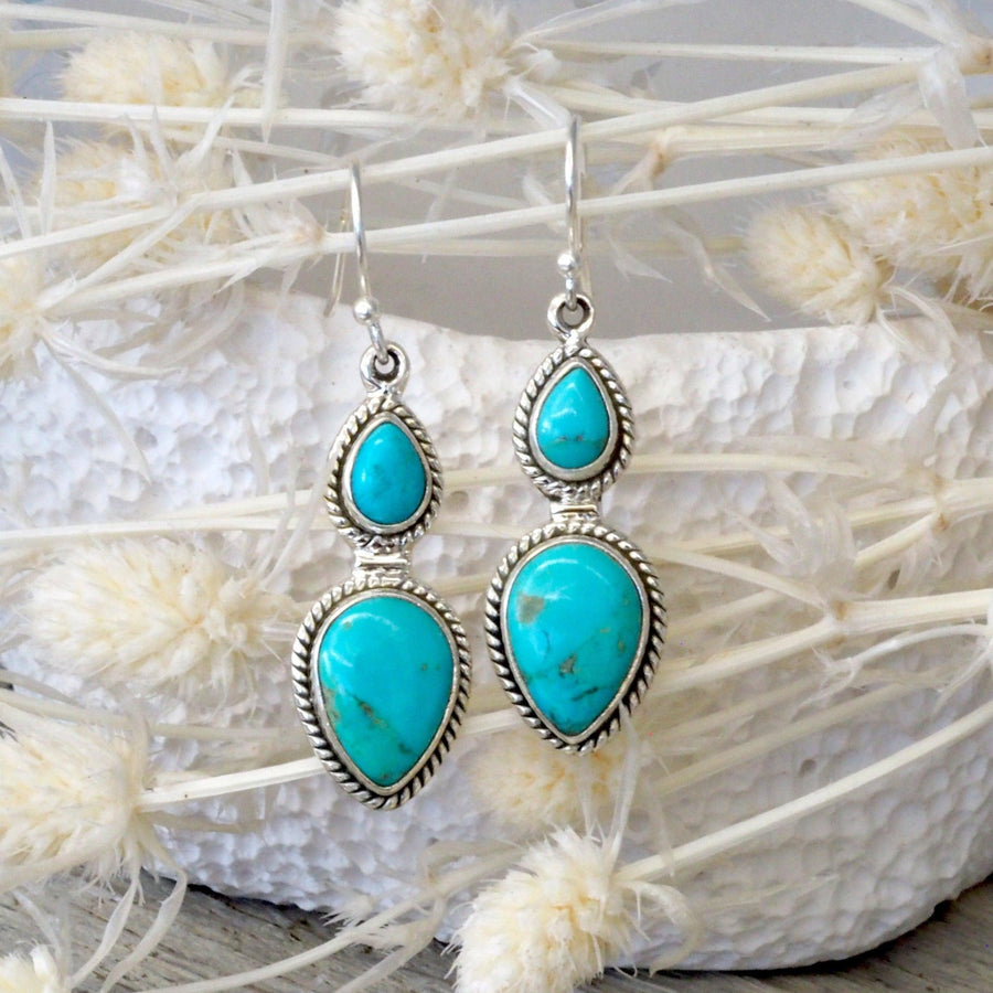 Sterling silver turquoise earrings - turquoise jewellery Australia by Australian jewellery brands indie and harper