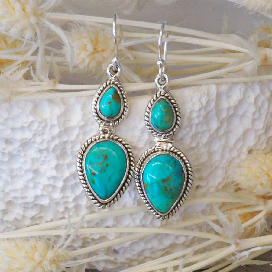 sterling silver turquoise earrings - turquoise jewellery Australia by Australian jewellery brands indie and harper