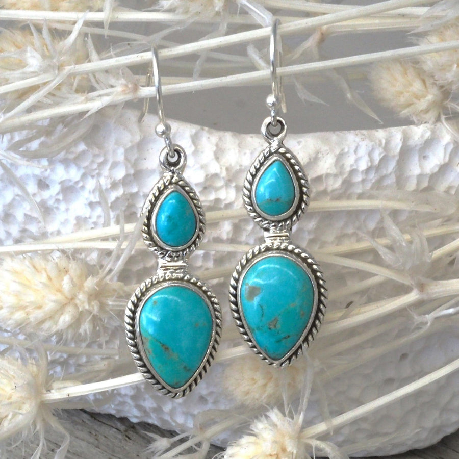 sterling silver turquoise earrings - turquoise jewellery Australia by Australian jewellery brands indie and harper