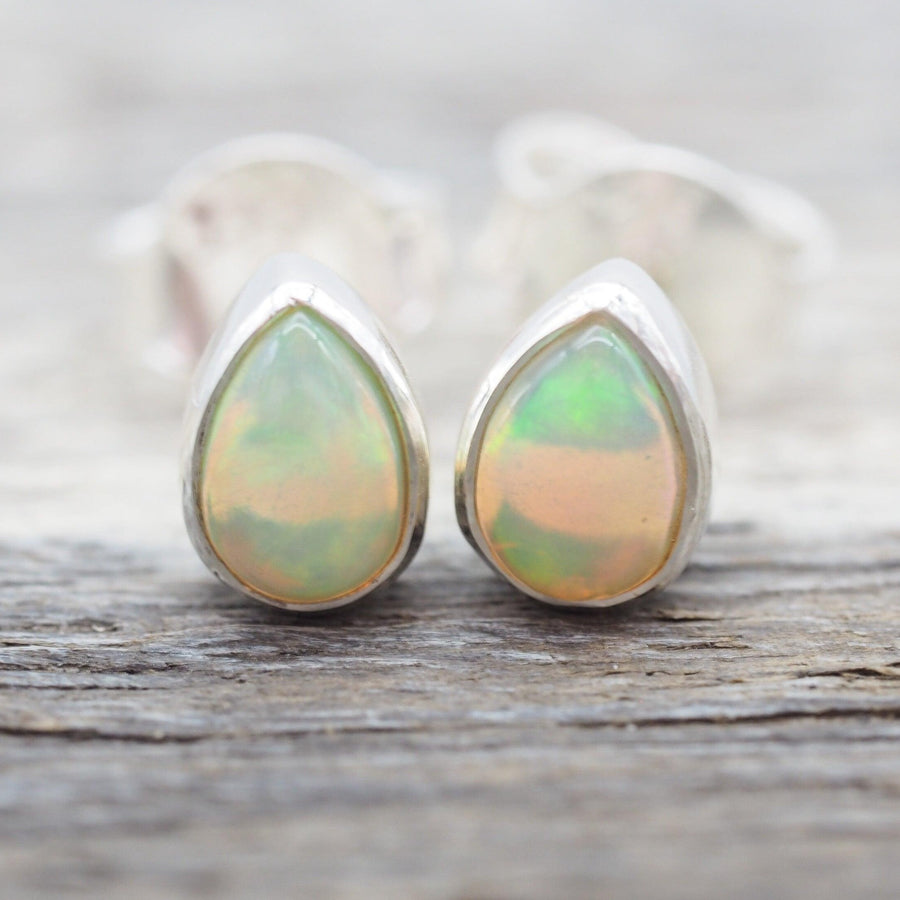 October Birthstone sterling silver Opal earrings - womens jewellery by australian jewellery brand indie and harper