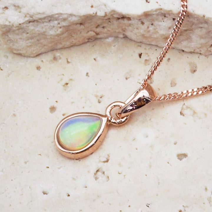 October Birthstone Opal necklace - Rose Gold Necklaces by australian jewellery brand indie and harper