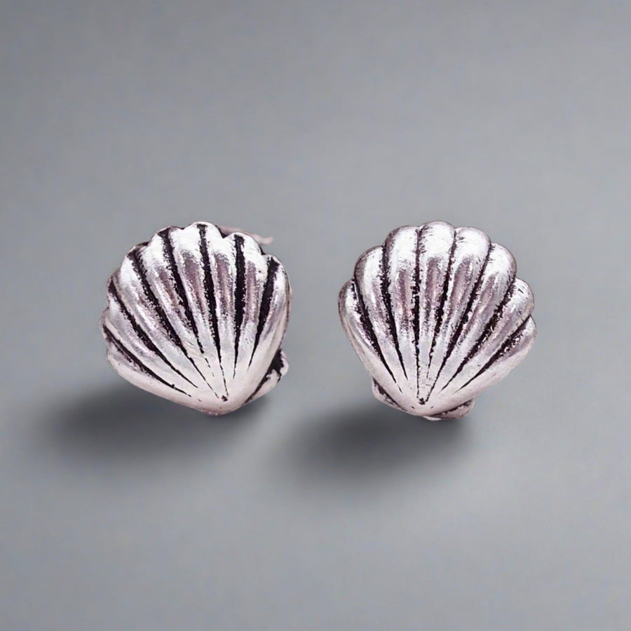 Sea Shell sterling silver Earrings - womens jewellery by australian jewellery brand indie and Harper 