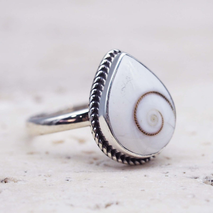 Sterling Silver Koru Shell Ring - womens beachy jewellery by Australian jewellery brand indie and Harper 