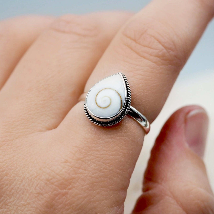 Sterling Silver Koru Shell Ring - womens jewellery by Australian jewellery brand indie and Harper 