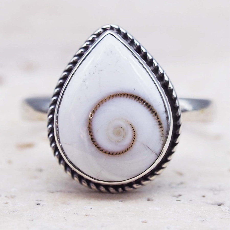 Sterling Silver Koru Shell Ring - beachy jewellery by Australian jewellery brand indie and Harper 