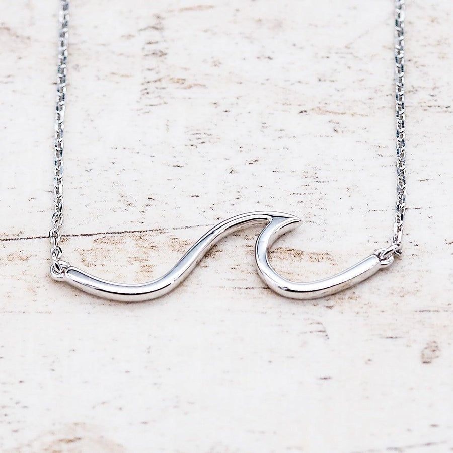 Sterling Silver Wave Necklace - womens sterling silver necklaces by Australian jewellery brands indie and harper