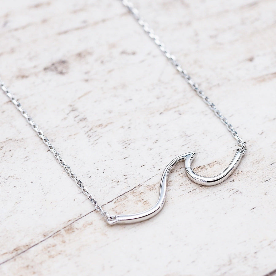 Sterling Silver Wave Necklace - womens Sterling silver necklaces by Australian jewellery brands indie and harper