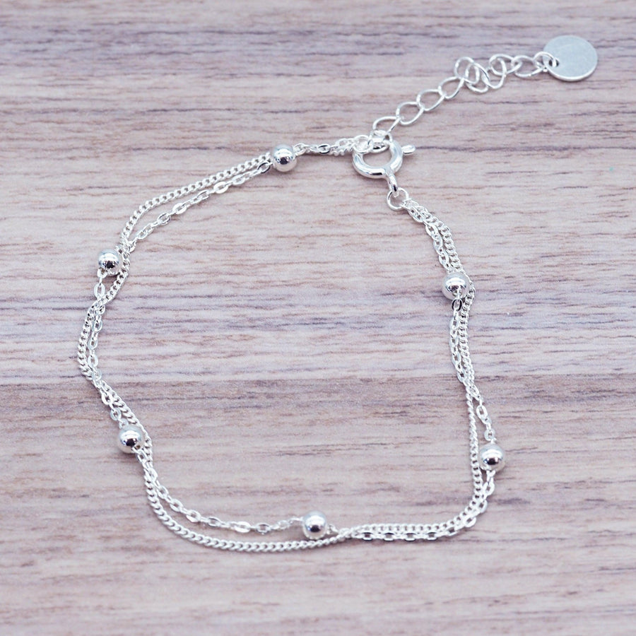 Sterling Silver Bracelet on a piece of wood - womens jewellery by Australian jewellery brands online indie and harper