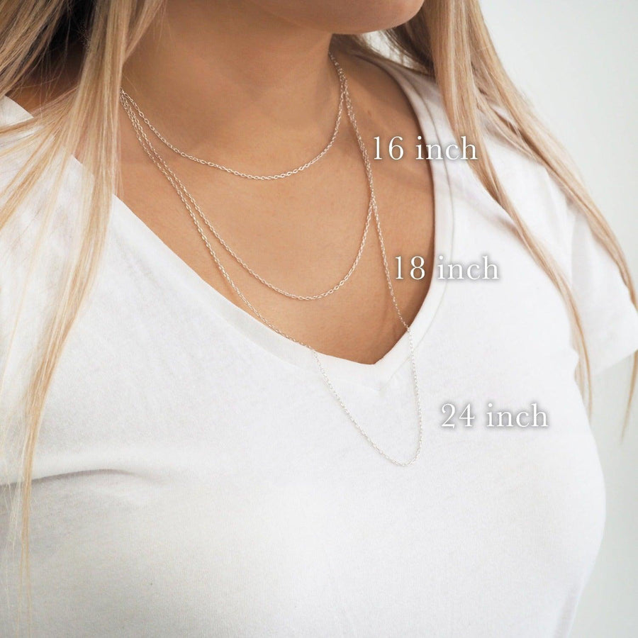 Sterling silver necklaces - chain length diagram - australian jewellery online