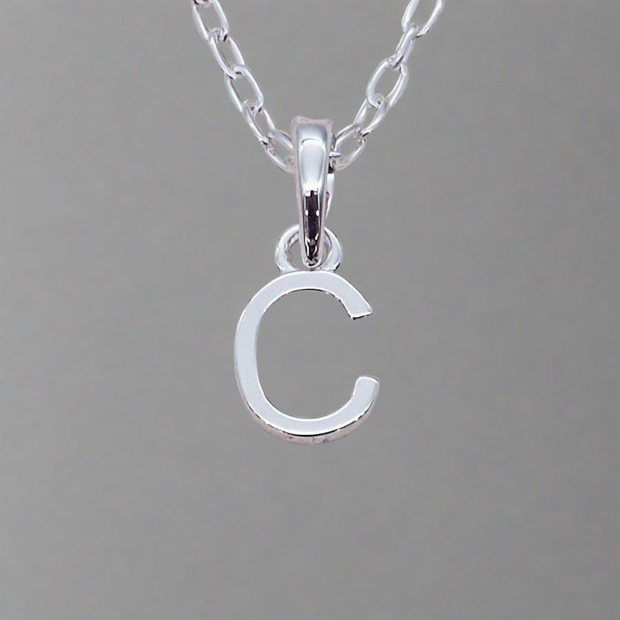 sterling silver initial c necklace - sterling silver initial necklaces by womens jewellery brands indie and harper