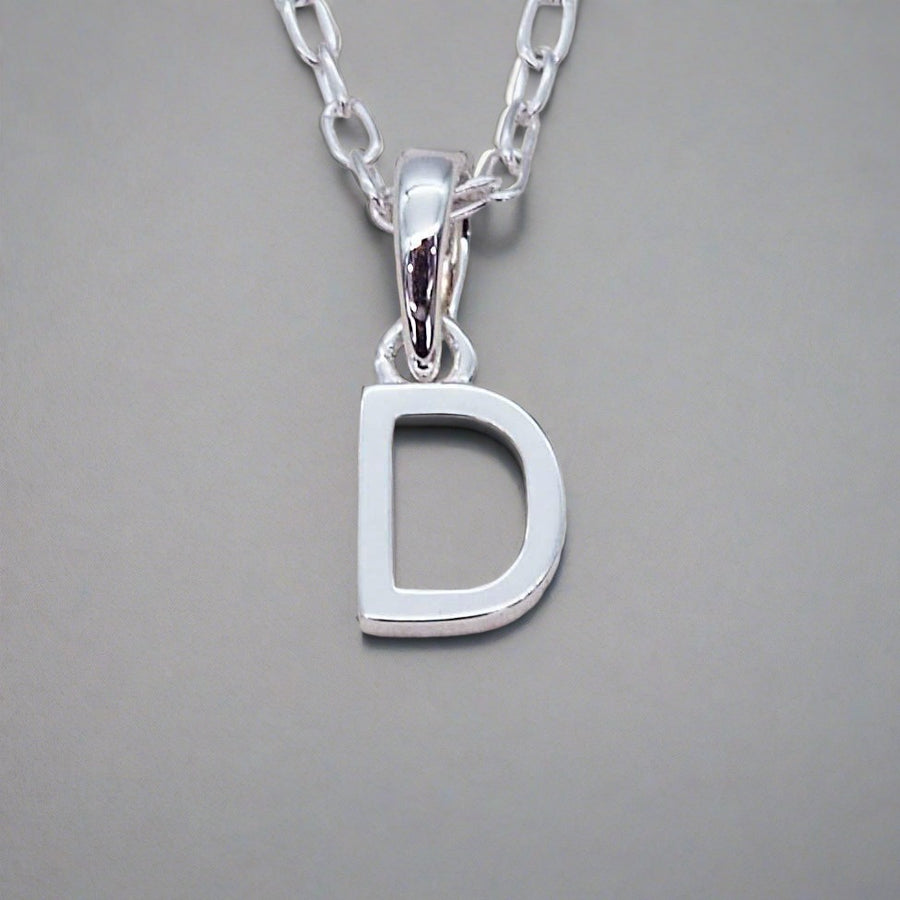 sterling silver initial d necklace - sterling silver initial necklace by womens jewellery brands indie and harper