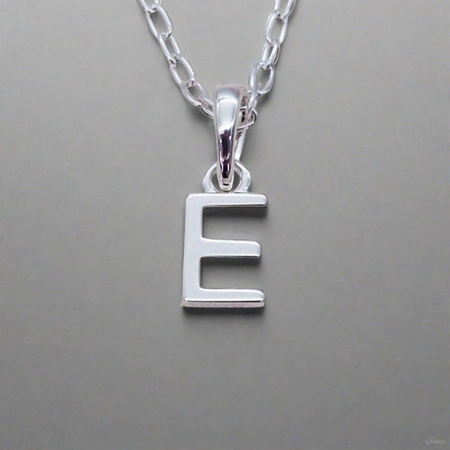 sterling silver initial e necklace - sterling silver initial necklace by womens jewellery brands indie and harper