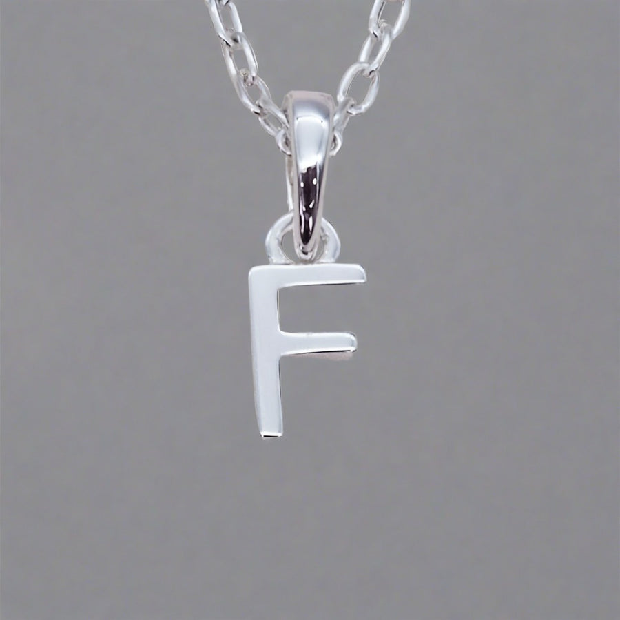 sterling silver initial f necklace - sterling silver initial necklace by womens jewellery brands indie and harper